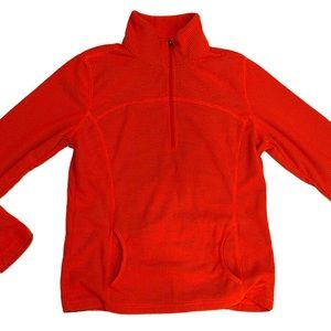 Tek Gear Orange Waffle pull Over Half Zip Athletic Top